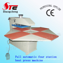 Full Automatic T-Shirt Heat Transfer Machine Four Station Pneumatic Heat Press Machine Stc-Qd03